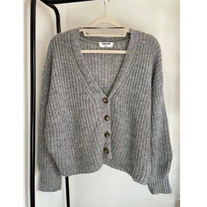 S Double Zero Heather Grey Knit Cardigan